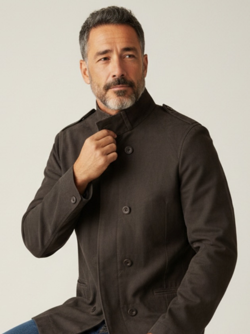 REISS Cotton Dark Brown Men’s Coat